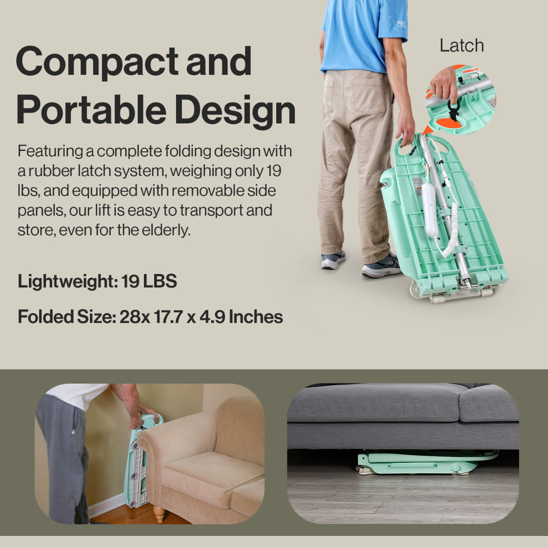 SuperHandy GoRise LT Portable Floor Lift - Extremely Lightweight (19 lbs) - Senior.com 