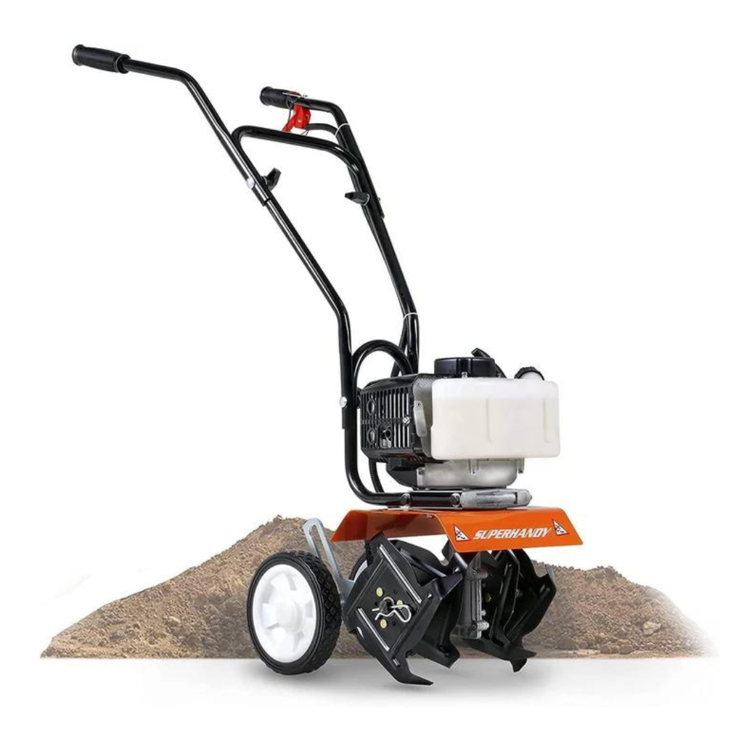 SuperHandy Mini Garden Tiller - 1.8HP Gas Engine, Adjustable Tines, 10" Tilling Width - Senior.com Tillers