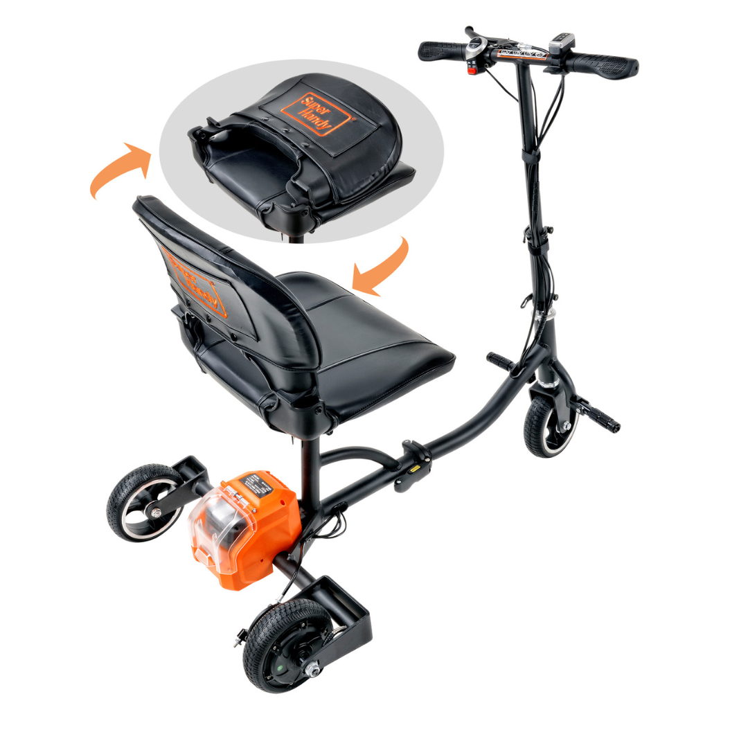 SuperHandy Passport Foldable 3 Wheel Mobility Scooter - 35 lbs - Senior.com Scooters