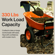 SuperHandy Electric Dualie Wheelbarrow - 24V 7Ah AGM Battery - Senior.com Wheelbarrows