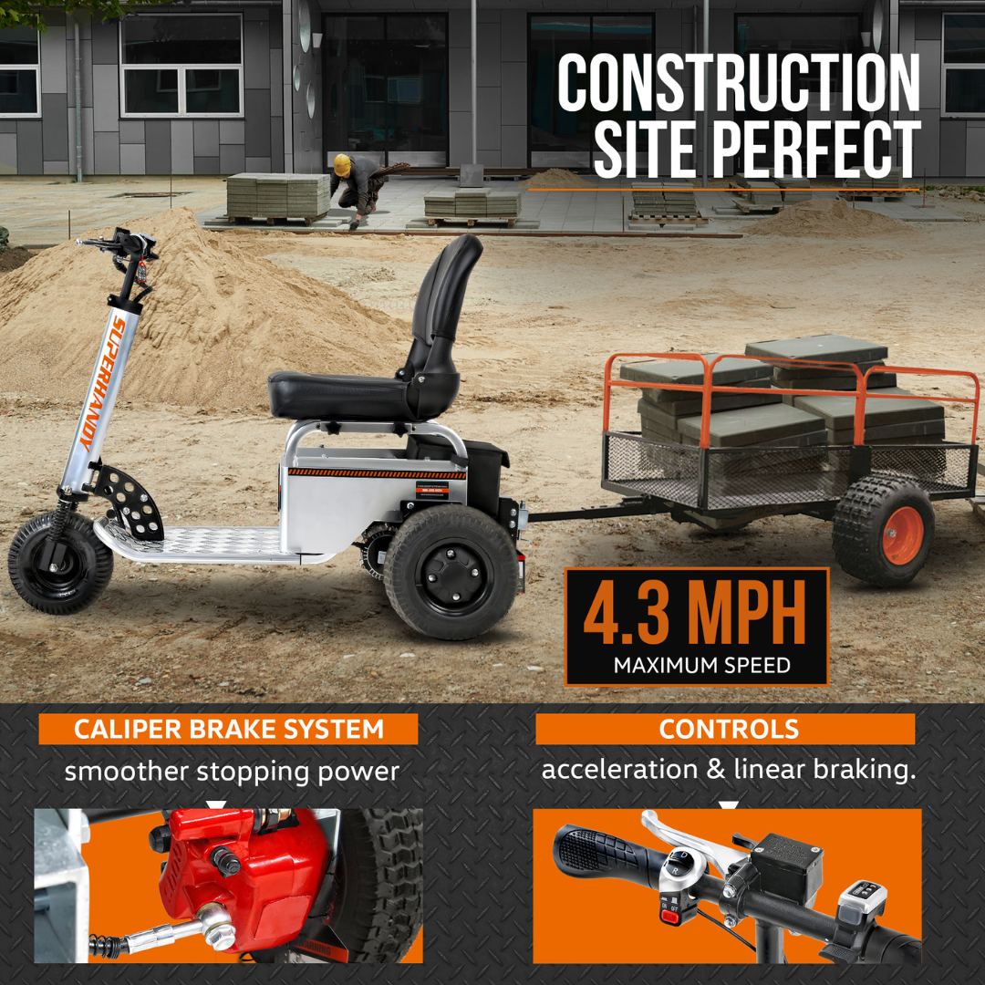 SuperHandy Tugger Electric Utility Tow Tractor - 2600 lbs Towing Capacity GUO098 - Senior.com Utility Carts