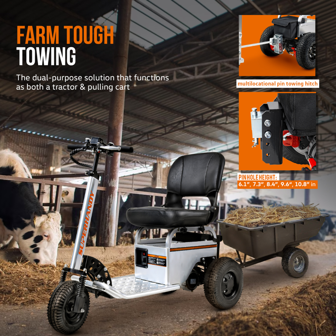 SuperHandy Tugger Electric Utility Tow Tractor - 2600 lbs Towing Capacity GUO098 - Senior.com Utility Carts