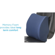 NOVA Medical Memory Foam Lumbar Cushion with Removeable Cover - Blue - Senior.com Back & Lumbar Support Cushions