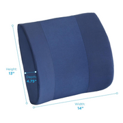 NOVA Medical Memory Foam Lumbar Cushion with Removeable Cover - Blue - Senior.com Back & Lumbar Support Cushions