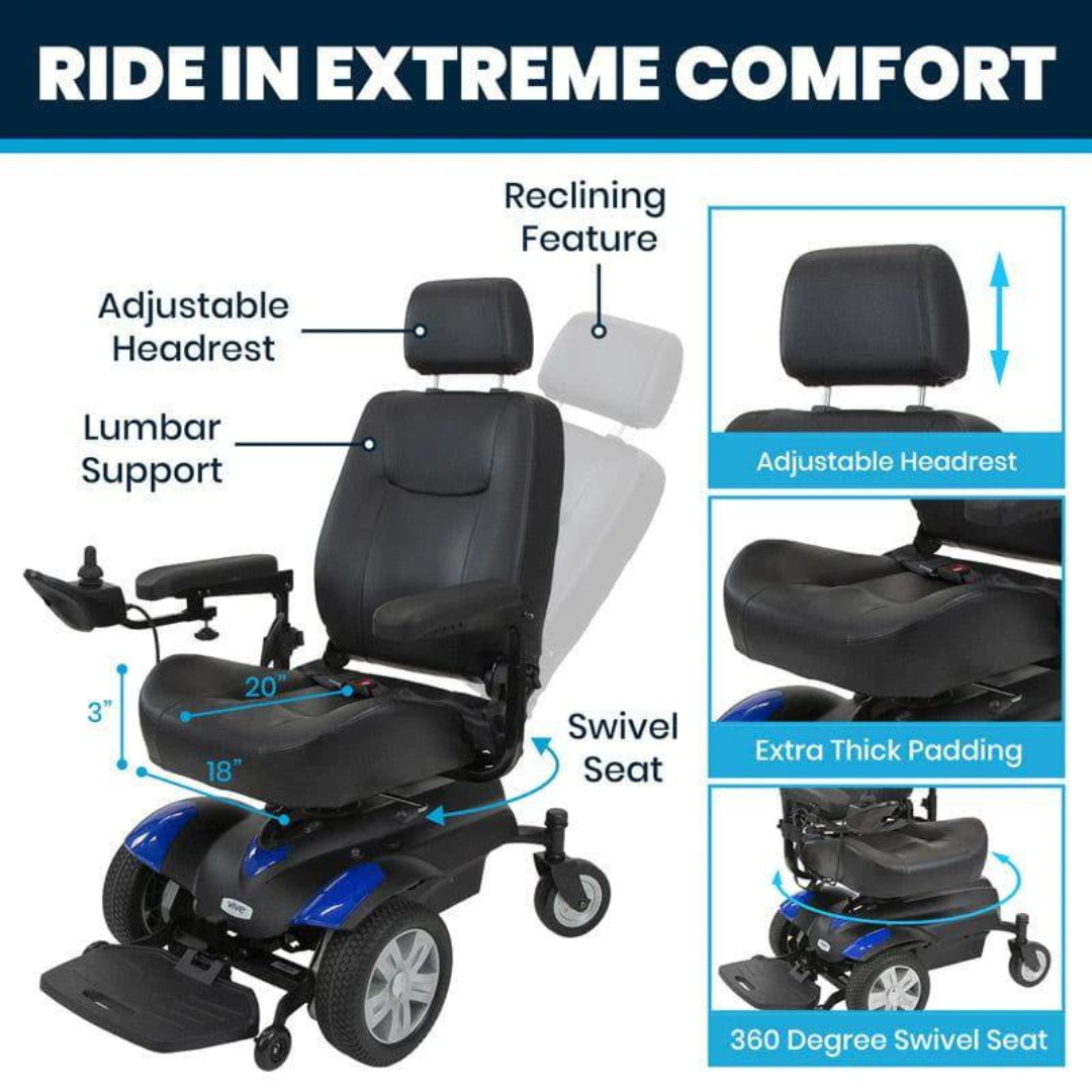 Vive Health Electric Power Wheelchair Model V - Senior.com Power Chairs