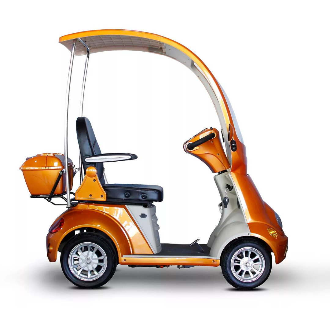 Ewheels EW-54 4-Wheel Deluxe Bariatric Scooter with Full Cover and Front Windshield Orange