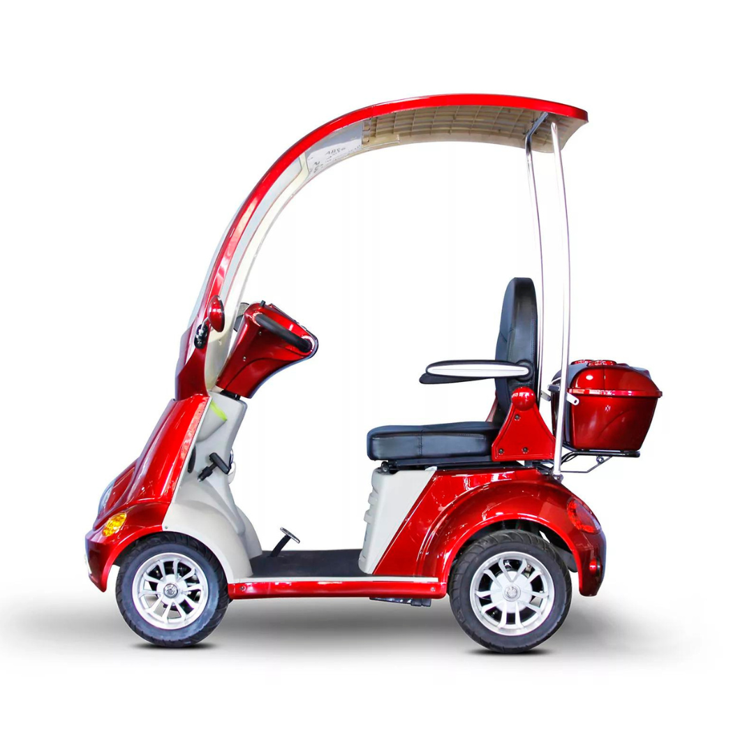 Ewheels EW-54 4-Wheel Deluxe Bariatric Scooter with Full Cover and Front Windshield Red