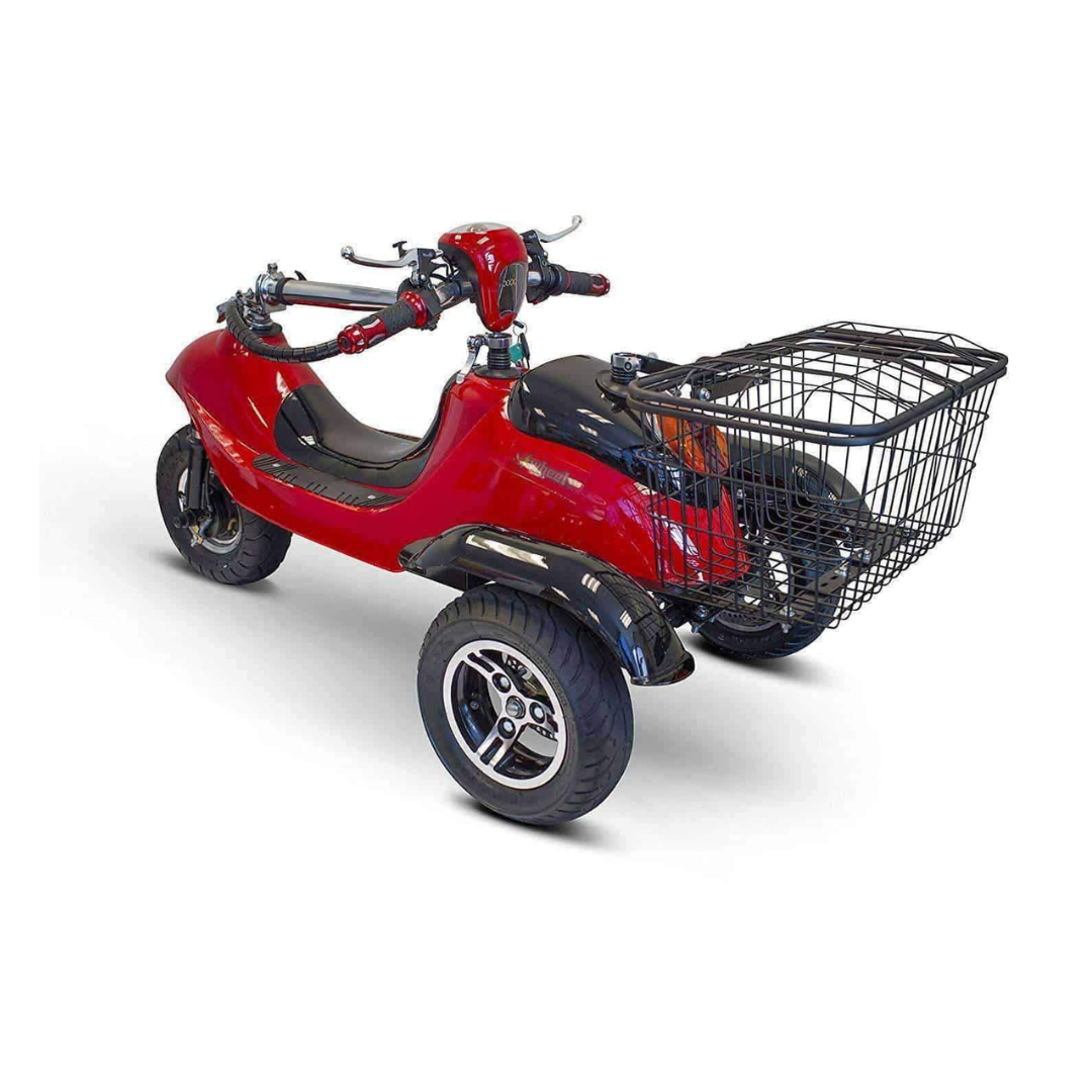 EWheels Sporty Folding Electric 3 Wheeled Scooter with Rear Basket – 15 MPH EW-19 