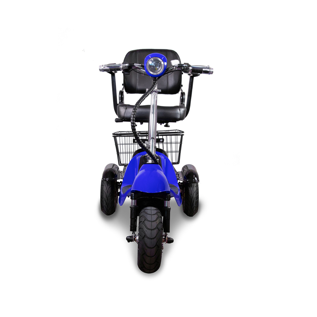 Ewheels Sporty 3-Wheeled Long Range Black Electric Scooter with Swivel Seat EW-20 Blue front