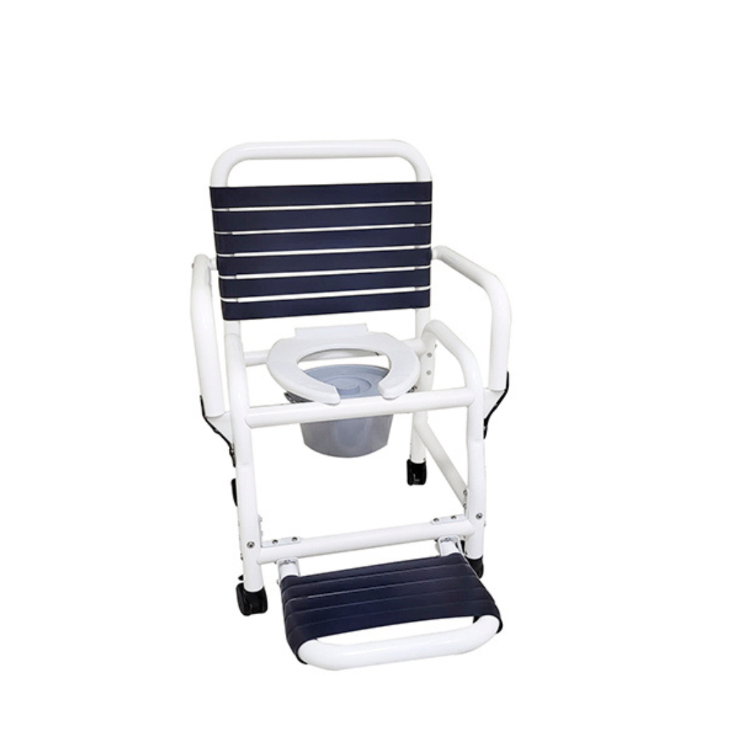 Mor-Medical Deluxe Infection Control Shower Chair Commode with Foot Rest DNE-310HS-3TWL-FF-DDA