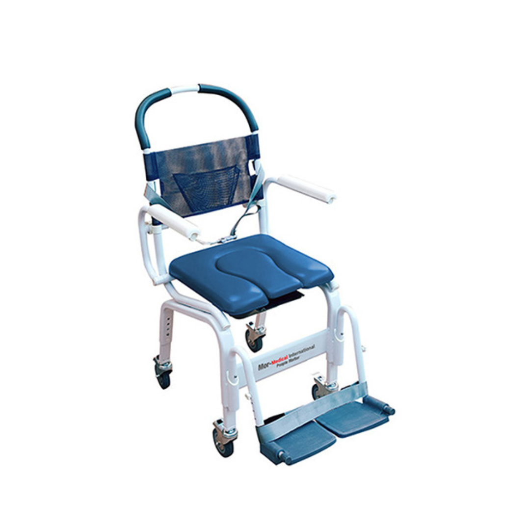 Mor-Medical Euro Deluxe Aluminum Shower Commode Chair  MD-118-4TL-BL