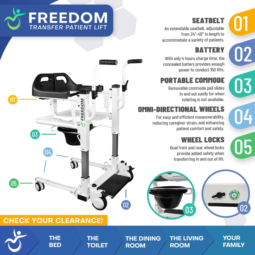 Freedom Transfer Patient Lift - Complete Home Patient Transfer Chair - Senior.com Patient Lifts