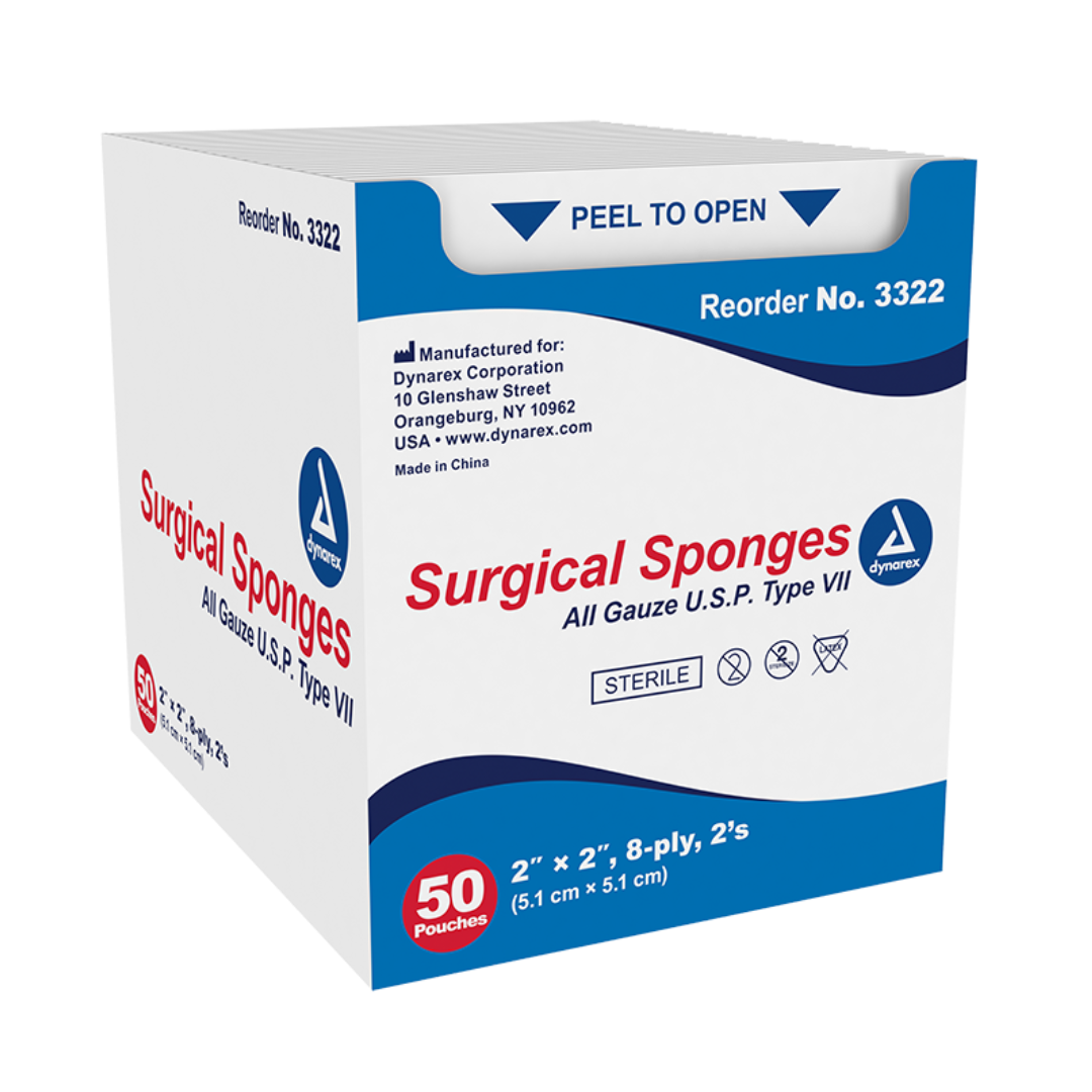 Dynarex Surgical Gauze Sponge Sterile 2's - Senior.com Gauze Sponges