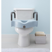 Medline Locking Elevated Toilet Seat with Arms & Microban Antimicrobial Protection - Senior.com Raised Toilet Seats