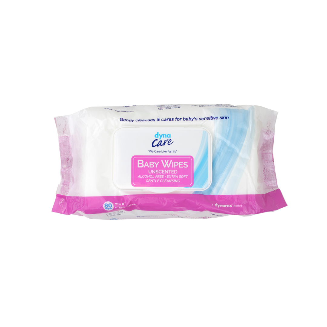 Dynarex DynaCare Pre-Moistened Baby Wipes - 7" x 8" Soft Pack - Senior.com Baby Wipes