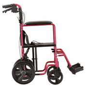 Nova Medical 20" Lightweight Folding Transport Chair with 12" Rear Wheels & Hand Brakes - Senior.com Transport Chairs