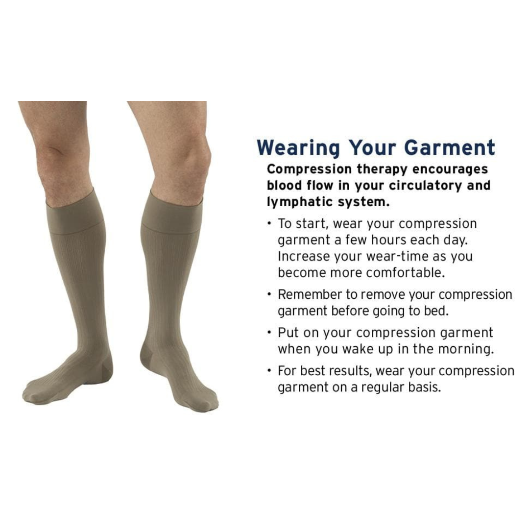 JOBST Mens Dress Knee High Closed Toe Professional Compression Socks - Class- 8-15 - Senior.com Compression Socks