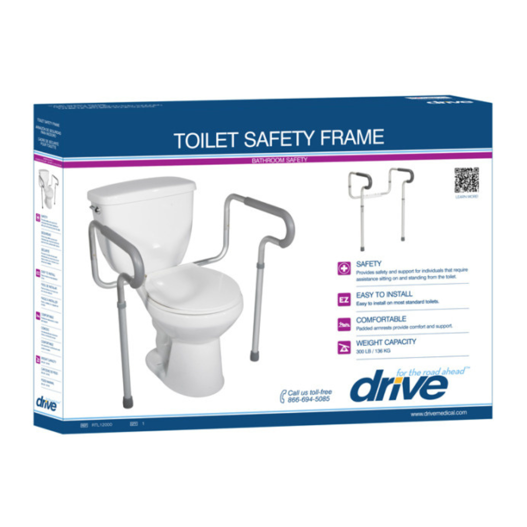 Drive Medical Toilet Safety Frame with Padded Armrests rtl12000