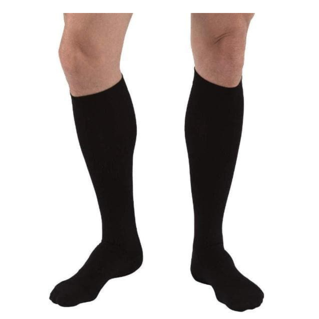 JOBST Activa Mens Dress Knee High Closed Toe Everyday Compression Socks Black