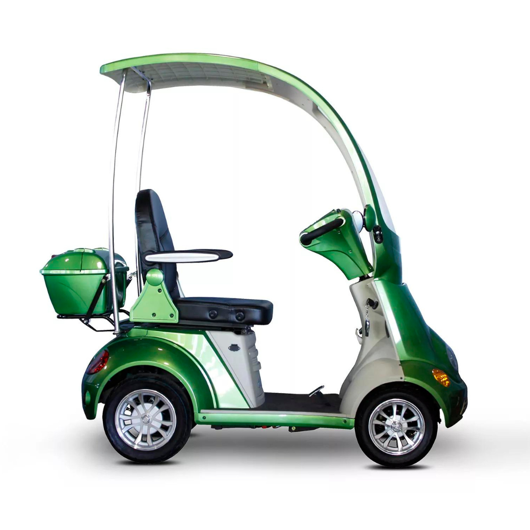 Ewheels EW-54 4-Wheel Deluxe Bariatric Scooter with Full Cover and Front Windshield Green