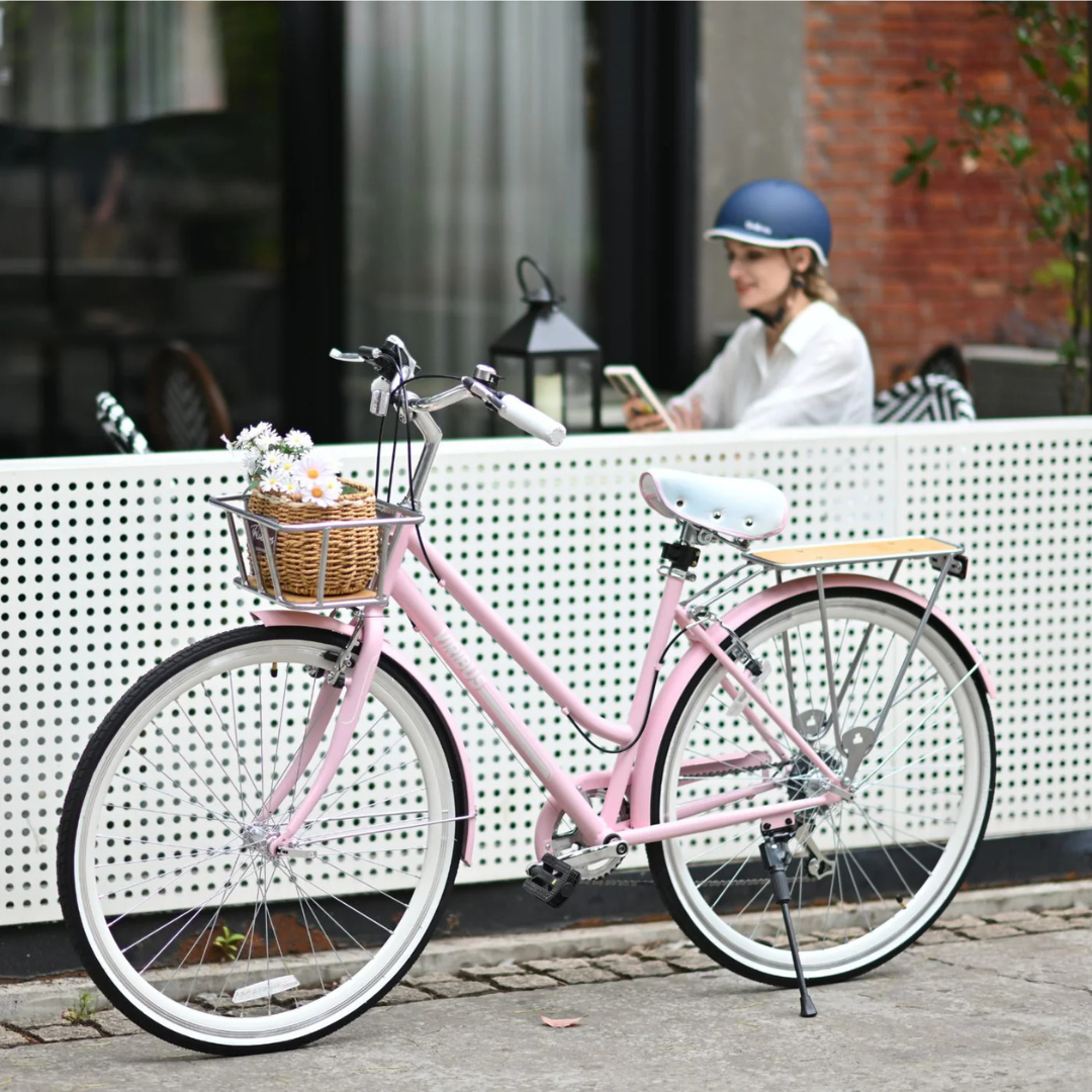 Old Cheap Womens Bike Vintage Bike Ladies Pink Bicycle With Basket