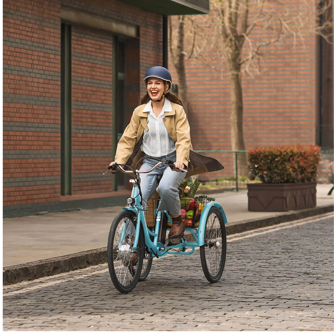 Viribus TriGo Electric Step-Thru Tricycle with XL Basket - Senior.com Electric Bikes