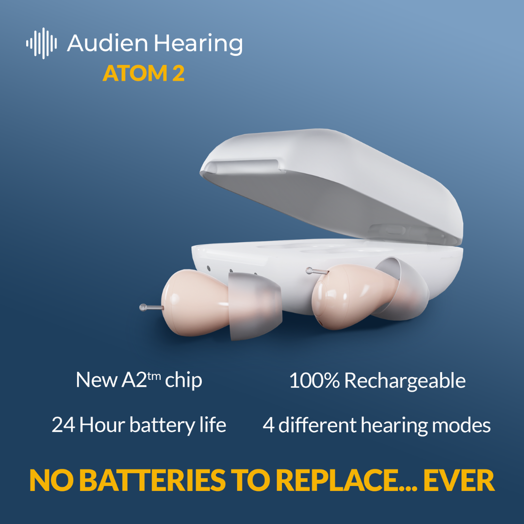 Audien Hearing Atom 2 OTC Hearing Aid - Senior.com Hearing Aids