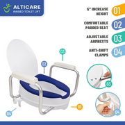 Climbing Steps AltiCare Raised Toilet Seat with Arms