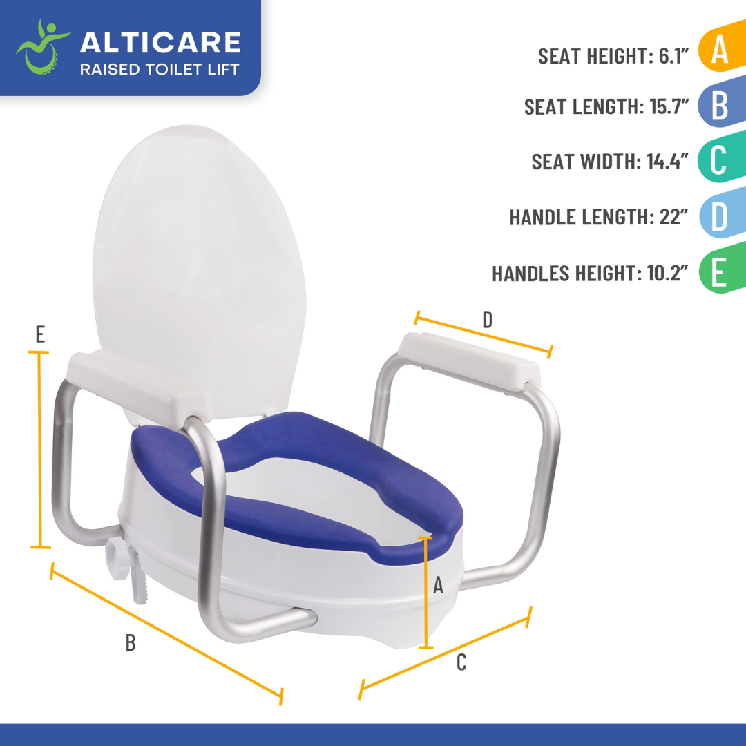 Climbing Steps AltiCare Raised Toilet Seat with Arms