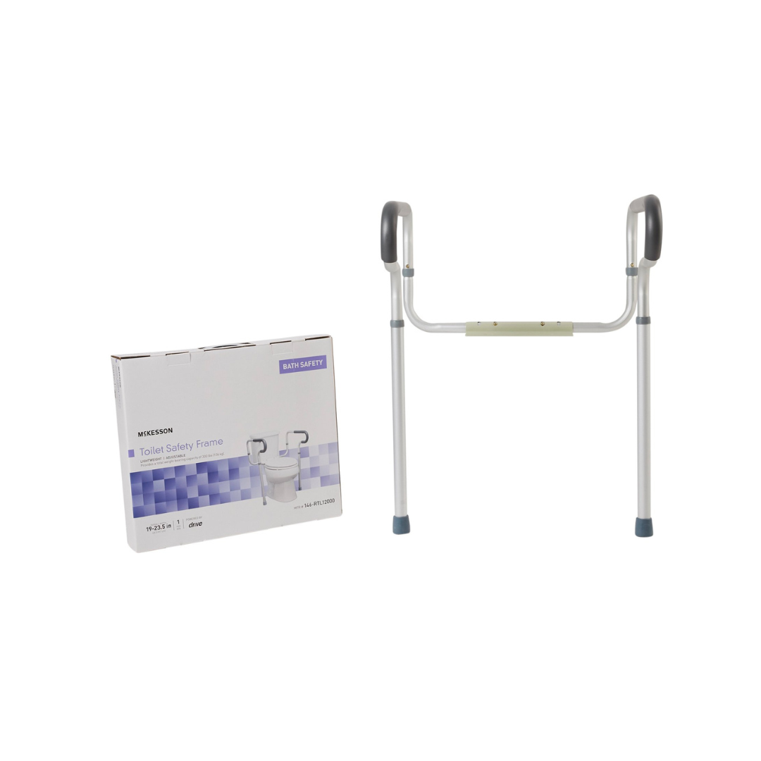 McKesson Height Adjustable Toilet Safety Rail - Senior.com Toilet Safety Frames