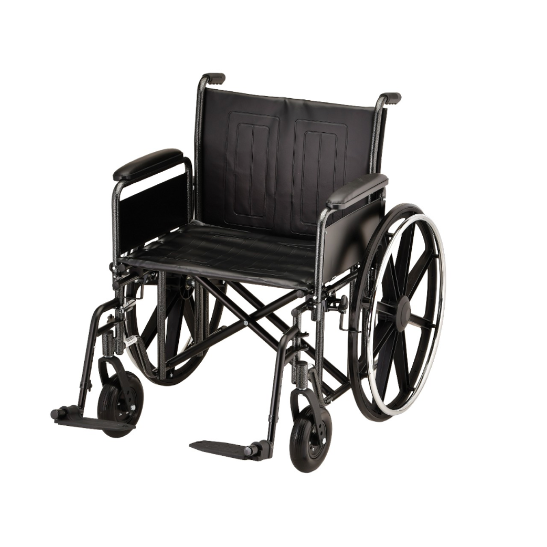 Nova Medical 5241 Steel Standard Bariatric Extra Wide Wheelchairs - 24 In Wide - Senior.com Wheelchairs