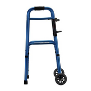 Nova Medical Deluxe 2 Button Folding Walker with 5″ Wheels - Senior.com Walkers