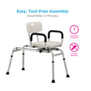 Nova Medical Shower Sliding Transfer Bench with 360° Swivel Seat - Senior.com Transfer Benches