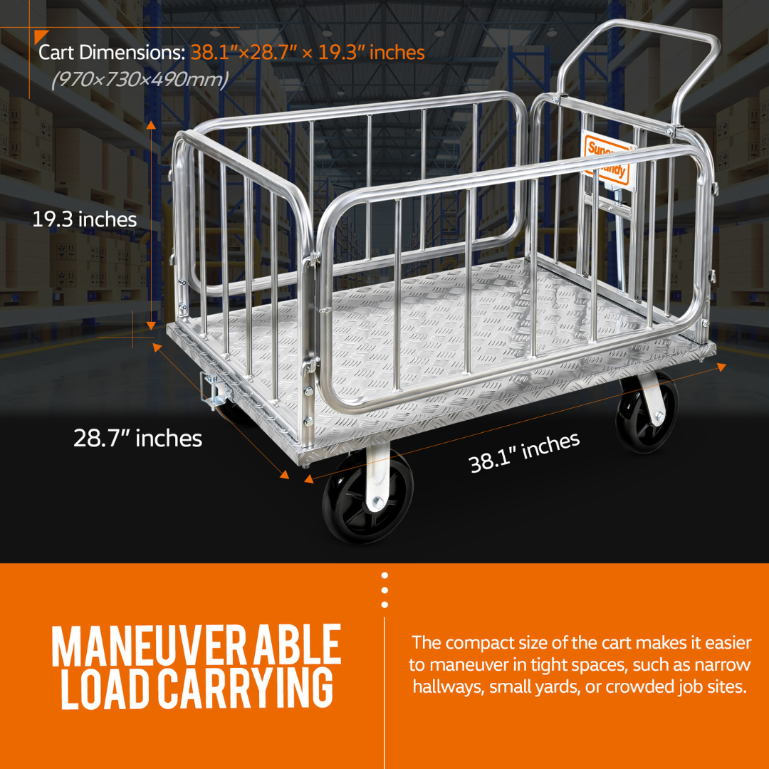 SuperHandy Platform Truck & Trailer - 1200 Lb Capacity - Connects Directly to Utility Tugger - Senior.com Wagons