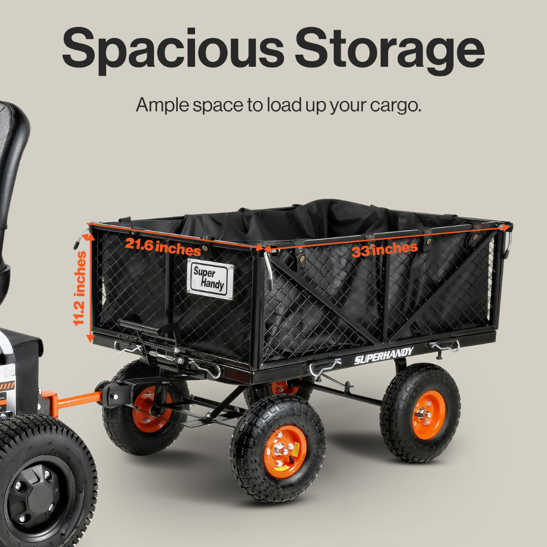 SuperHandy Towable Garden Cart - Quick Dump System - Senior.com Wagons