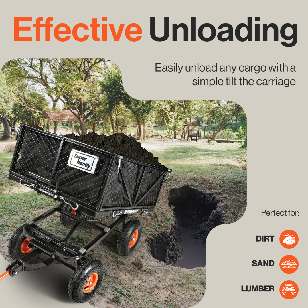 SuperHandy Towable Garden Cart - Quick Dump System - Senior.com Wagons