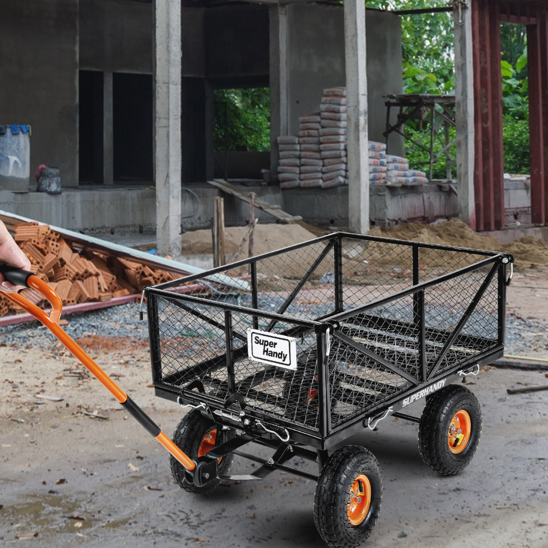 SuperHandy Towable Garden Cart - Quick Dump System - Senior.com Wagons