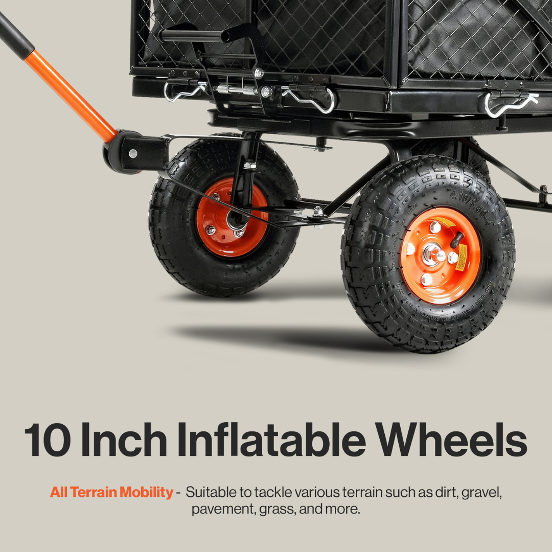 SuperHandy Towable Garden Cart - Quick Dump System - Senior.com Wagons