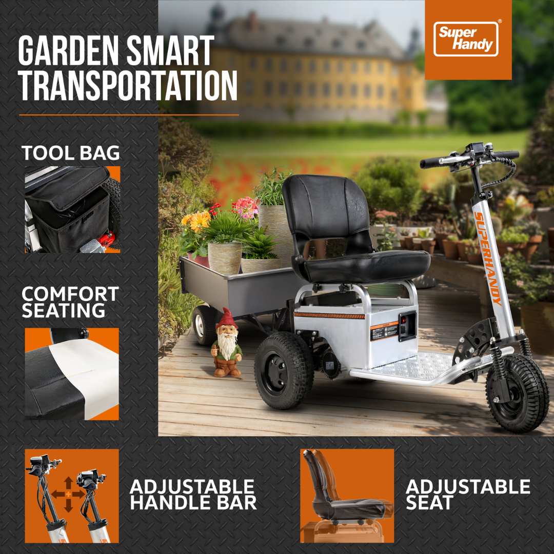 SuperHandy Tugger Electric Utility Tow Tractor - 2600 lbs Towing Capacity - Senior.com Utility Carts