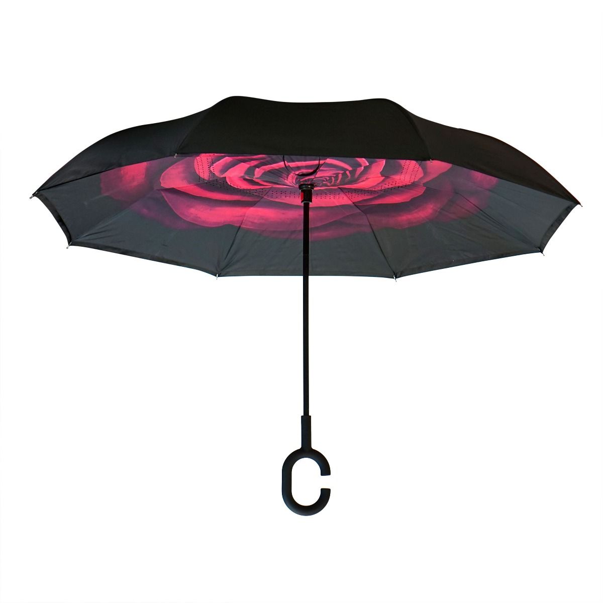 Topsy Turvy Designer Umbrellas - Drip Free Windproof - Hot Pink Rose - Senior.com Umbrellas