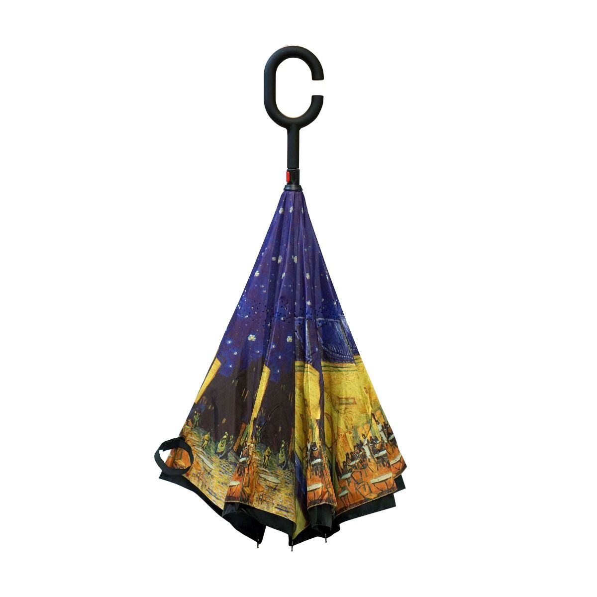 Topsy Turvy Designer Umbrellas - Drip Free Windproof - Van Gogh's Cafe Terrace - Senior.com Umbrellas