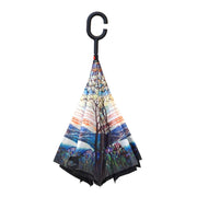 Topsy Turvy Designer Umbrellas - Drip Free Windproof - Magnolia & Irises - Senior.com Umbrellas