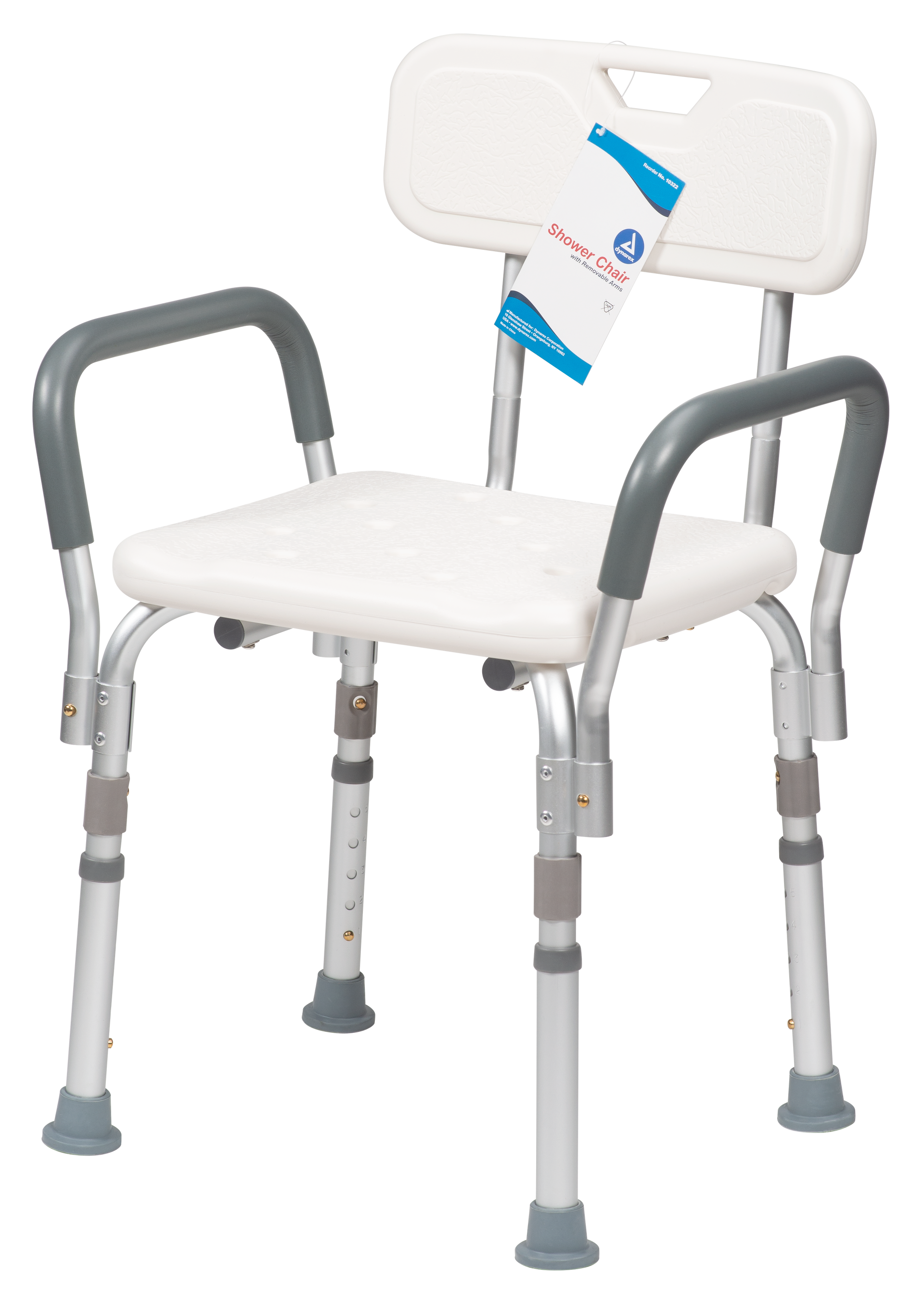 Dynarex Shower Chair with Removable Back and Padded Arms - Senior.com Shower Chairs