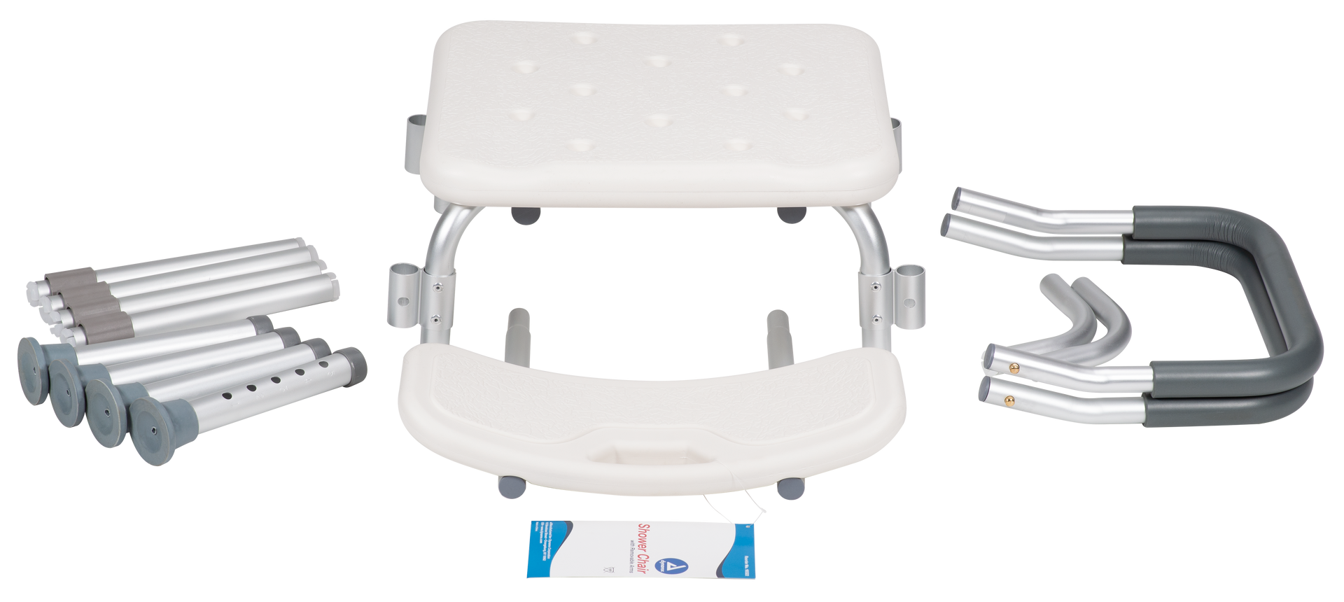 Dynarex Shower Chair with Removable Back and Padded Arms - Senior.com Shower Chairs