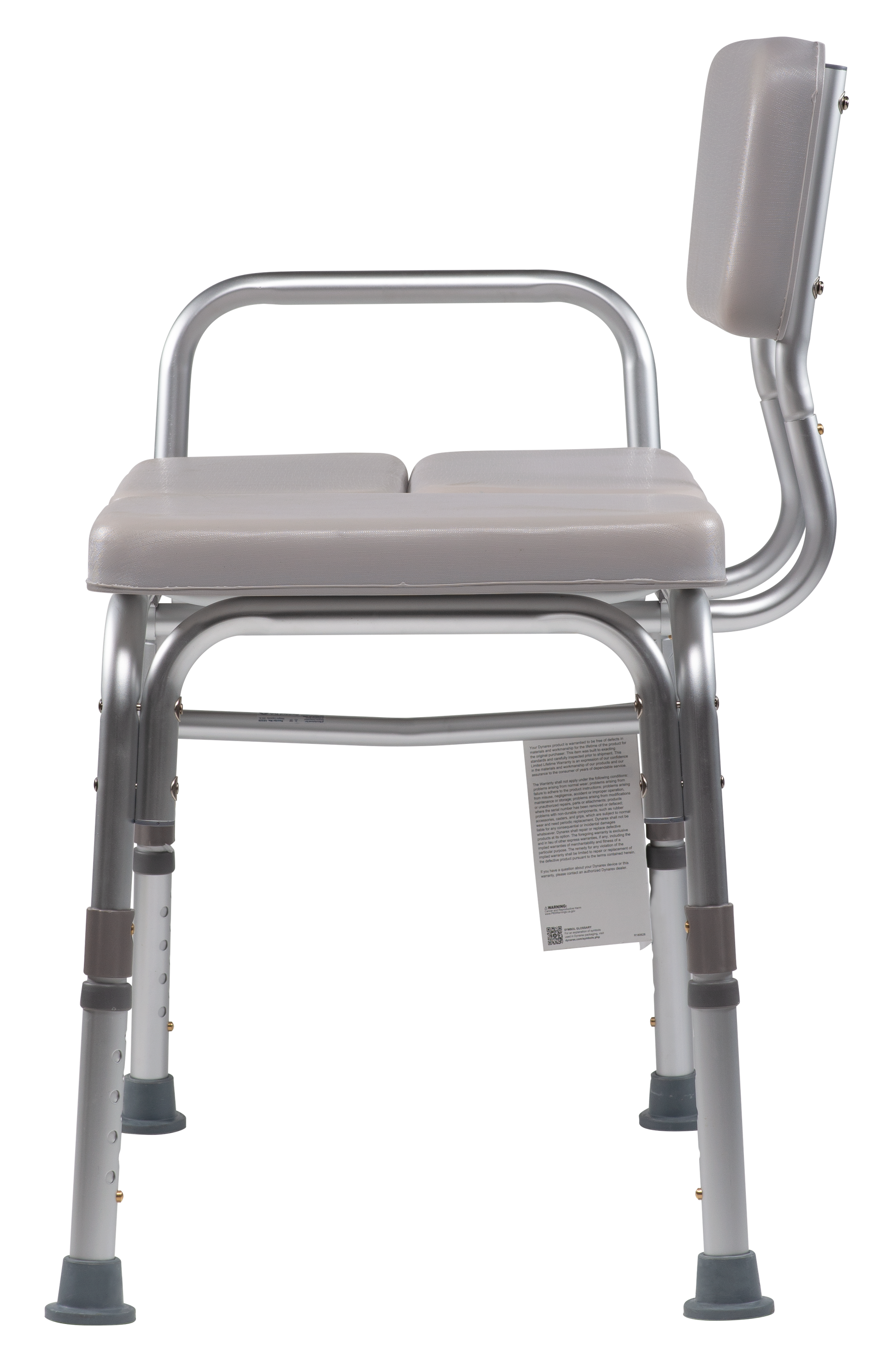 Dynarex Padded Bariatric Tub Transfer Bench 400 lb Weight Capacity