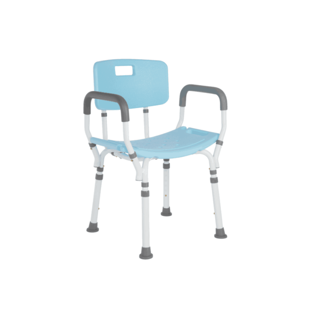 Lifestyle Mobility Aids Premium Shower Chair with Back and Padded Arms - Senior.com Bath Benches & Seats