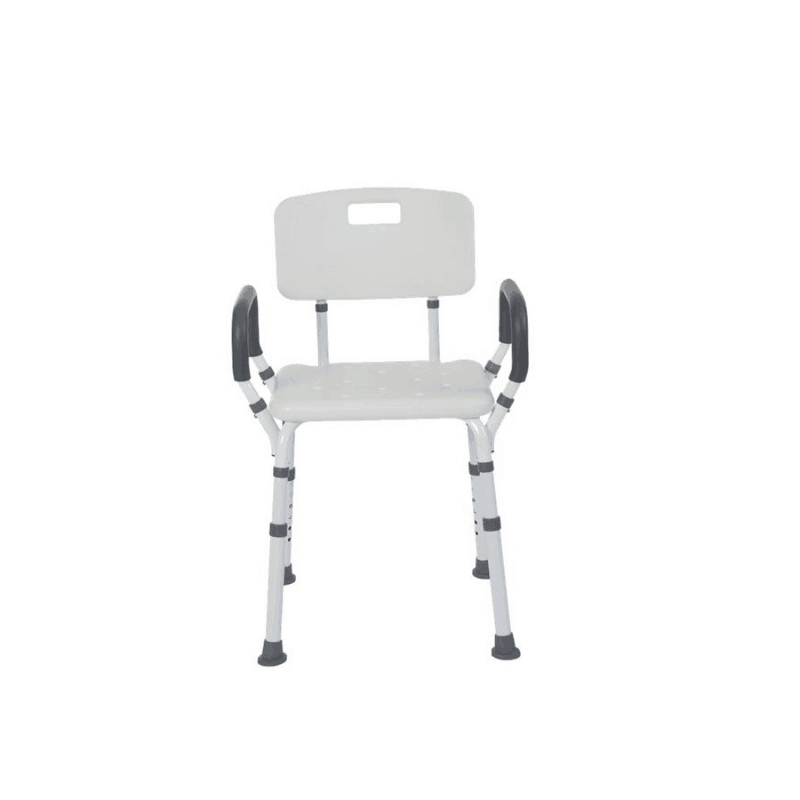 Lifestyle Mobility Aids Bathroom Shower Bench with Backrest & Padded Arms - Senior.com Bath Benches & Seats