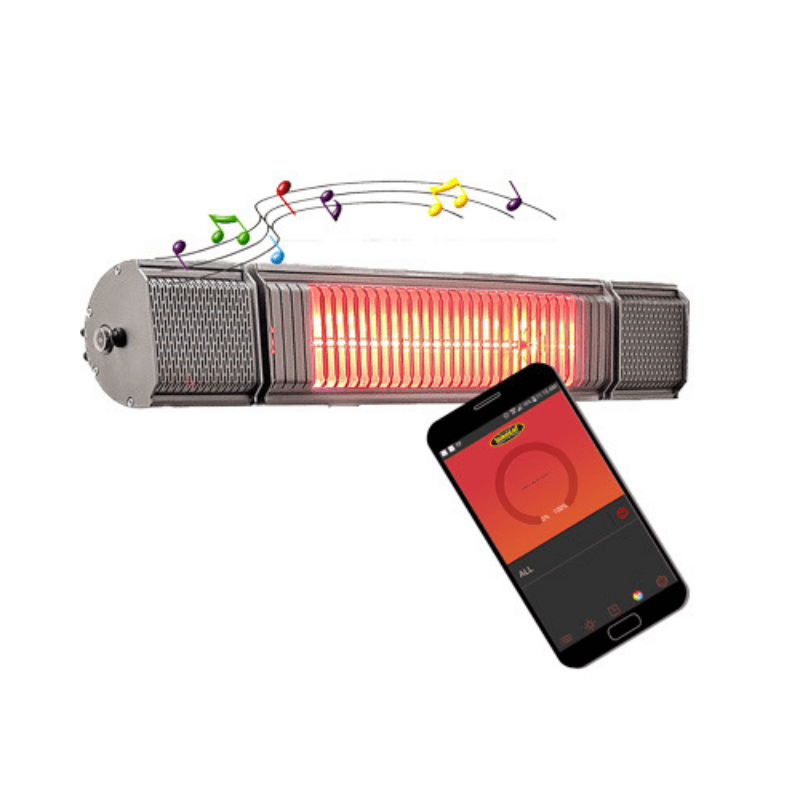 Sunheat Outdoor Weatherproof Electric Wall Mounted Heater with Bluetooth Speakers - Senior.com Heaters & Fireplaces