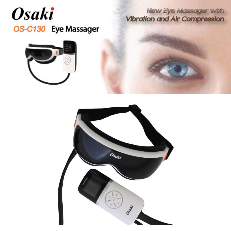 Osaki Portable Eye Massager with Music Headphones - 7 Preset Massage Programs - Senior.com Massagers