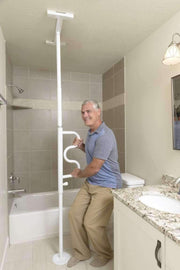 Stander Security Pole & Curve Grab Bar - Elderly Tension Mounted Transfer Pole & Bathroom Assist Grab Bar - Senior.com Security poles